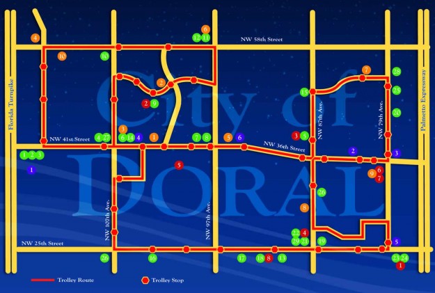 city of doral trolley map