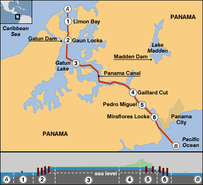 panama canal map